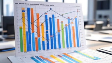 Chart illustrating search engine positioning optimization in a modern office, highlighting 2025 SEO strategies.